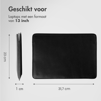 Accezz Leather Laptophoes 13 inch - Laptopsleeve - Zwart