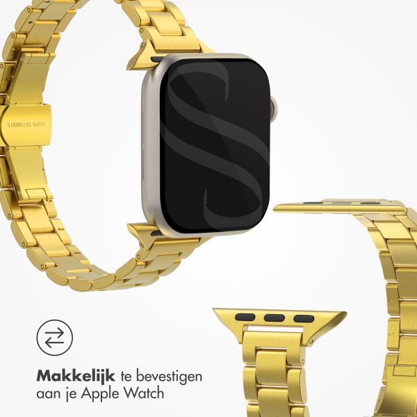 Selencia Slim Steel schakelbandje Apple Watch Series 1 t/m 9 / SE (38/40/41 mm) | Series 10 (42 mm) - Goud