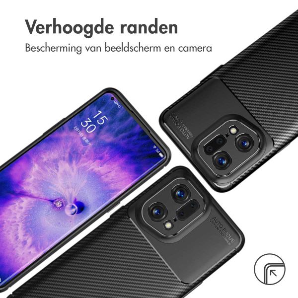 imoshion Carbon Softcase Backcover Oppo Find X5 Pro - Zwart