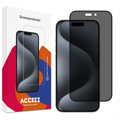 Accezz Tempered Glass Privacy Screen protector Apple iPhone 15 Pro Max