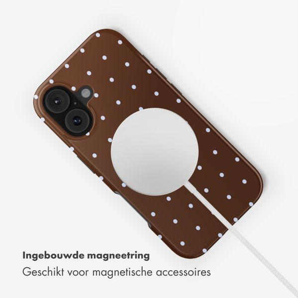 Selencia Vivid Backcover met MagSafe Apple iPhone 17 - Happy Dots Chocolate