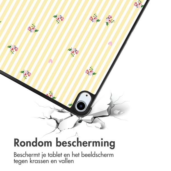 imoshion Design Trifold Bookcase Apple iPad Air 11 inch (2026) M4 / (2025) M3 / (2024) M2 / Air 5 (2022) / Air 4 (2020) - Garden Stripes