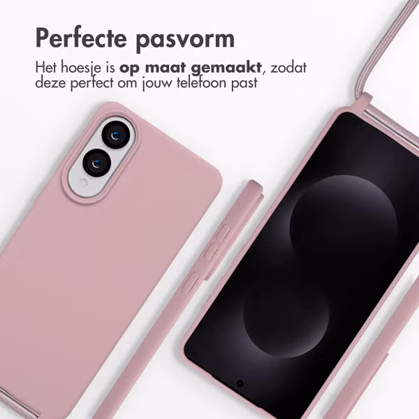 imoshion Siliconen hoesje met koord Samsung Galaxy S25 Edge - Sand Pink