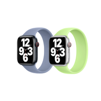Apple 2 Pack Siliconen solobandje Apple Watch | 44/45/46/49 mm - Maat 7 - Winter Blue/ Sprout Green
