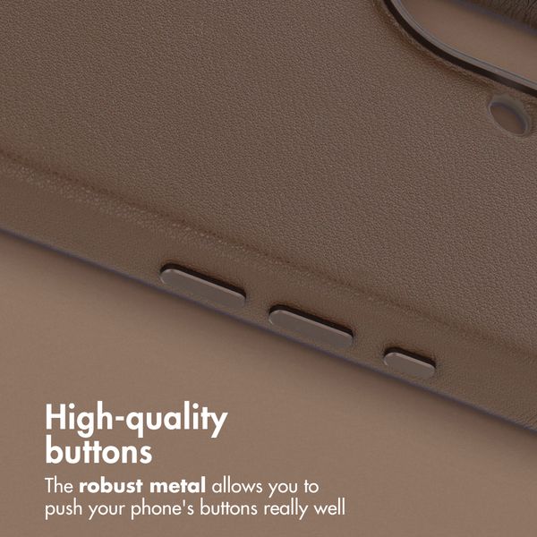Accezz Leather Back Cover with MagSafe Apple iPhone 16 - Coffee Brown