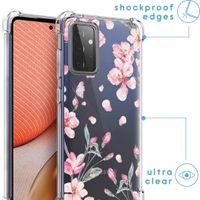 imoshion Design hoesje met koord voor Samsung Galaxy A72 - Bloem - Roze