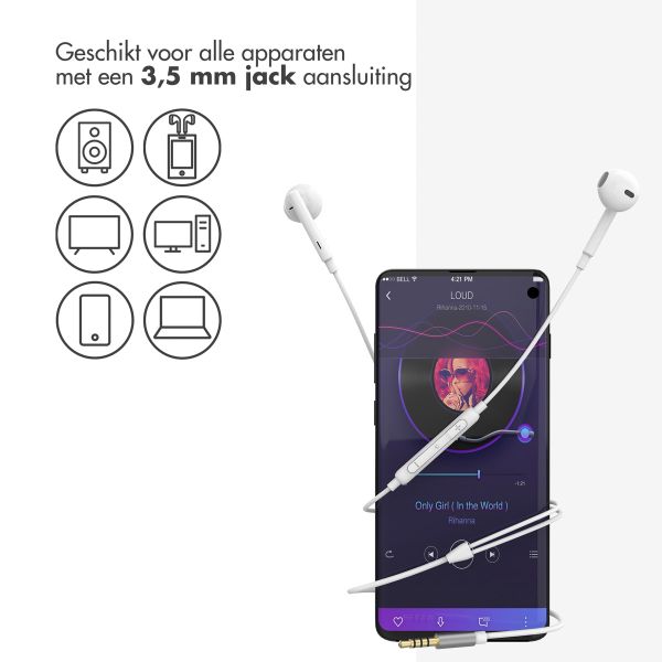 imoshion Oordopjes - Bedrade oordopjes - AUX / 3,5 mm Jack aansluiting - Wit