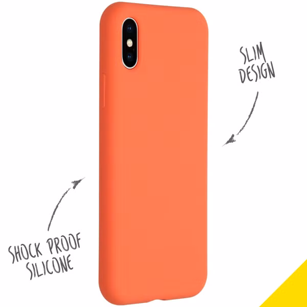 Accezz Liquid Silicone Backcover Apple iPhone X / Xs - Nectarine