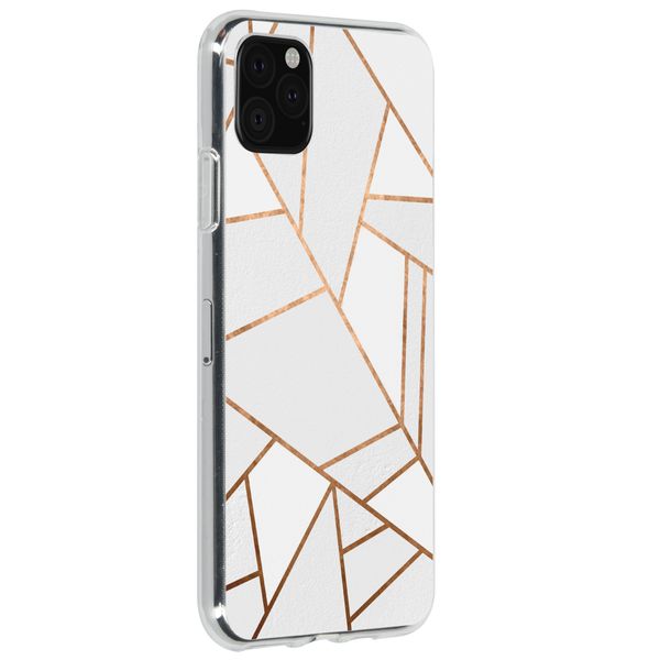 Design Backcover iPhone 11 Pro Max - Wit Zwart / Koper