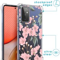 imoshion Design hoesje met koord voor Samsung Galaxy A72 - Bloem - Roze / Groen