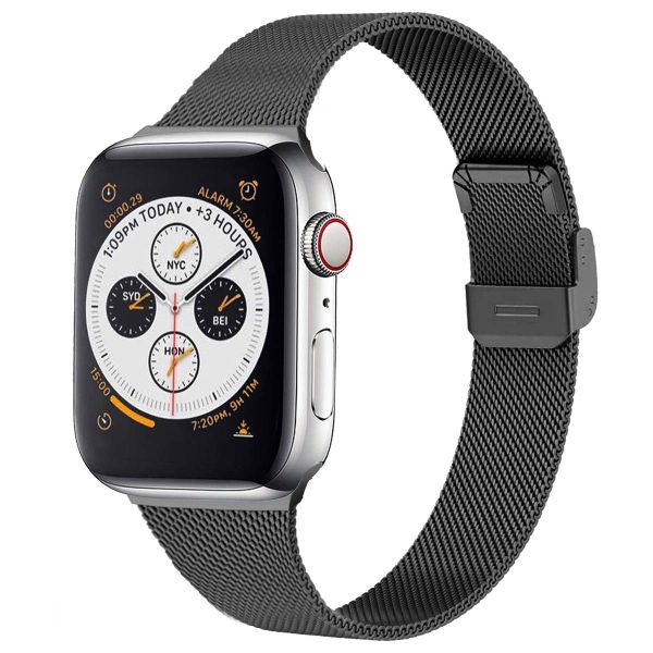 imoshion Milanees vouwbandje Apple Watch Series 1-9 / SE - 38/40/41 mm / Series 10 - 42 mm - Zwart