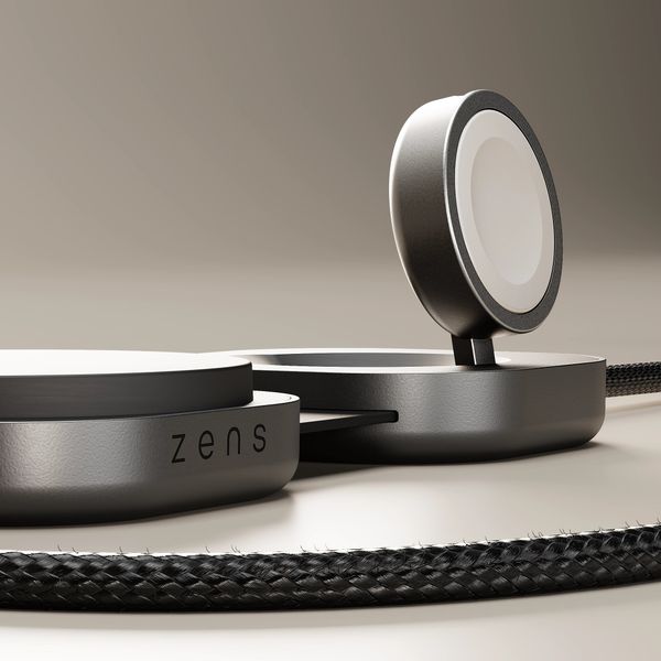 Zens Pro 3 USB-C Kabel met draadloze oplader voor telefoon / earbuds / Apple Watch - MagSafe en Qi2 - Zwart