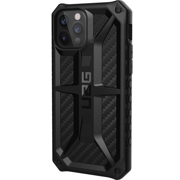 UAG Monarch Backcover Apple iPhone 12 (Pro) - Carbon Fiber Black