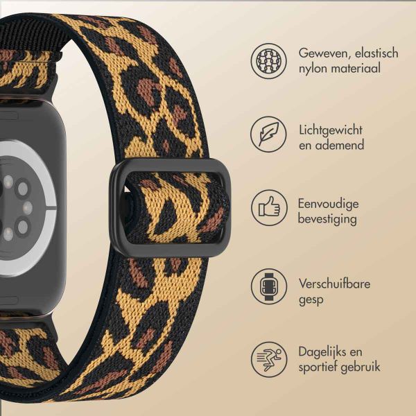 imoshion Elastisch Nylonbandje Apple Watch Series 1 t/m 9 / SE (38/40/41 mm) | Series 10 (42 mm) - Leopard