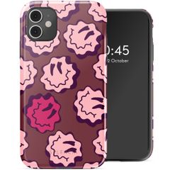 Selencia Vivid Backcover Apple iPhone 11 - Wavy Smiley Pink