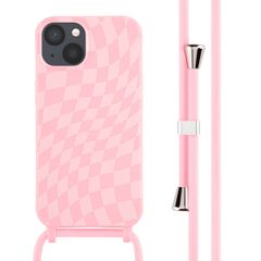 imoshion Siliconen design hoesje met koord iPhone 13 - Retro Pink