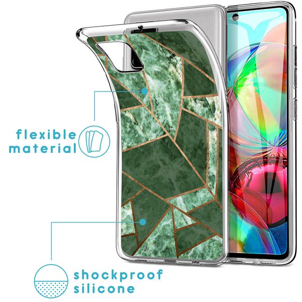 imoshion Design hoesje Samsung Galaxy A71 - Grafisch Koper / Groen