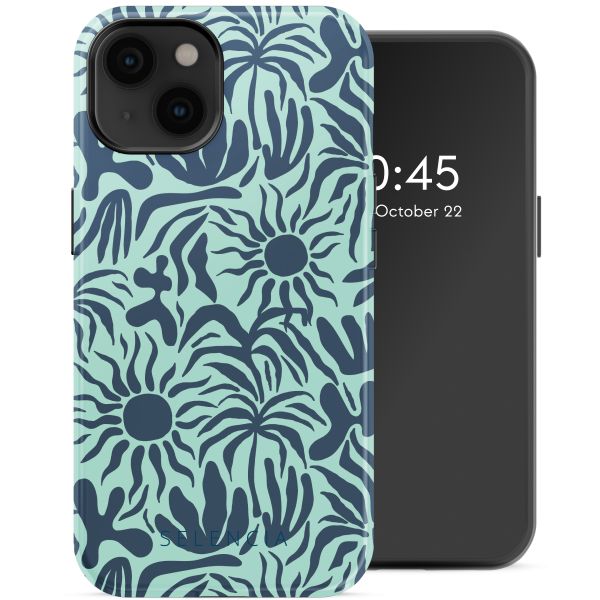 Selencia Vivid Tough Backcover met MagSafe iPhone 14 - Tropical Vibes Light Blue