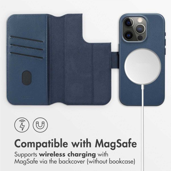 Accezz 2-in-1 Leather Bookcase with MagSafe Apple iPhone 15 Pro - Nightfall Blue
