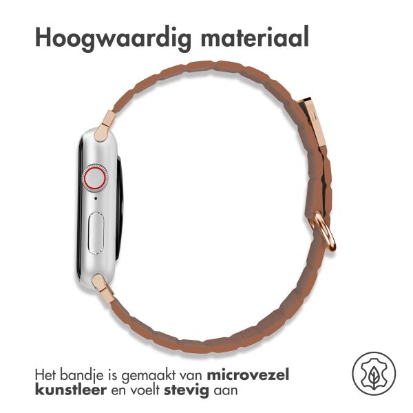 imoshion Magnetisch lederen bandje Apple Watch Series 1 t/m 9 / SE (38/40/41 mm) | Series 10 / 11 (42 mm) - Bruin