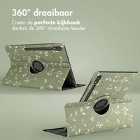 imoshion 360° Draaibare Design Bookcase Samsung Galaxy Tab S10 Ultra / Tab S9 Ultra - Green Flowers