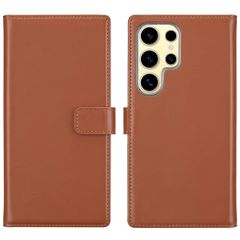 Selencia Echt Leren Bookcase Samsung Galaxy S25 Ultra - Lichtbruin
