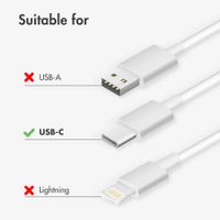 imoshion Braided USB-C to USB-C Cable 60W - 0.5 Metres - White
