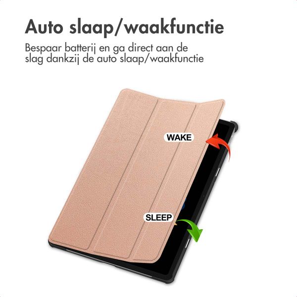 imoshion Trifold Bookcase Lenovo Idea Tab Plus - Rose Gold