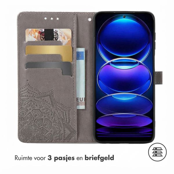 imoshion Mandala Bookcase Xiaomi Redmi Note 12 Pro (5G) - Grijs