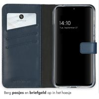 Selencia Echt Lederen Bookcase Google Pixel 8a - Blauw