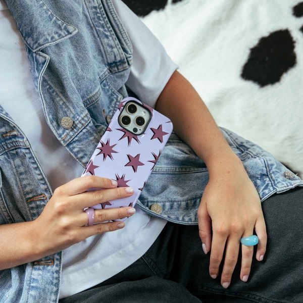 Selencia Vivid Backcover met MagSafe Apple iPhone 13 - Stars Plum Lilac