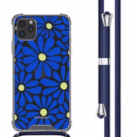 imoshion Design hoesje met koord Apple iPhone 11 Pro - Cobalt Blue Flowers Connect