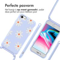 imoshion Siliconen design hoesje met koord Apple iPhone SE (2022 / 2020) / 8 / 7 - Lila Flower Distance