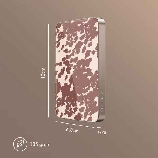 Selencia Vivid MagSafe Powerbank 5.000 mAh - Draadloze Powerbank - MagSafe en Qi2 - Desert Gold / Country Moo'd