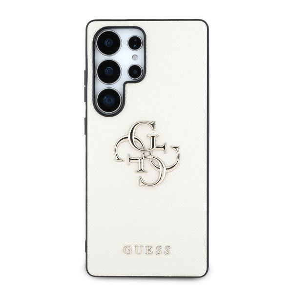 Guess 4G Metal Logo Saffiano Backcover Samsung Galaxy S25 Ultra - Beige