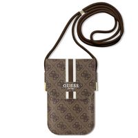 Guess 4G Leather Stripes telefoontasje - Bruin