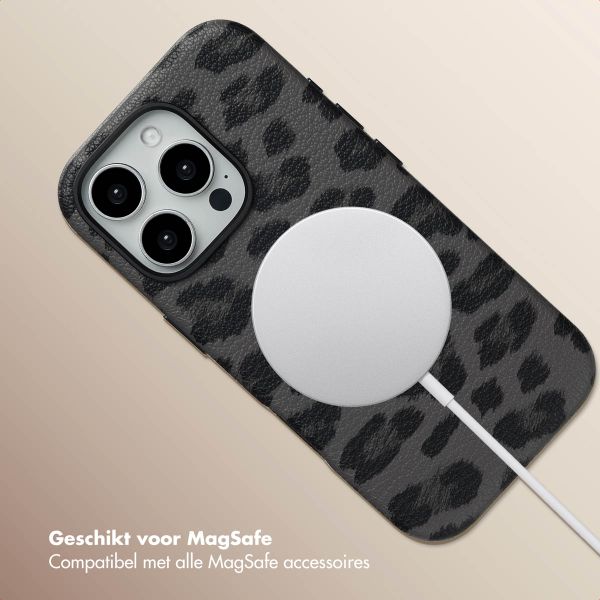 Selencia Sabi Backcover Panterprint met MagSafe Apple iPhone 16 Pro - Midnight Black