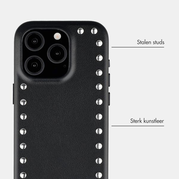 Selencia Studs Backcover met MagSafe Apple iPhone 15 Pro - Velvet Black