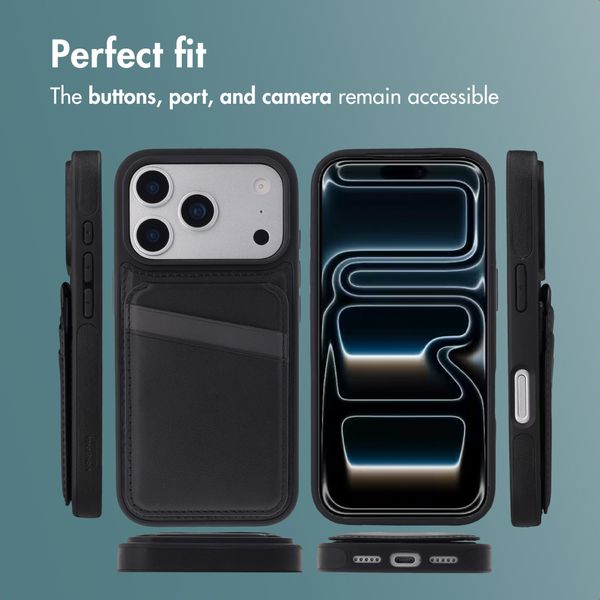imoshion Back Cover with Card Holder and Stand Apple iPhone 17 Pro - Black