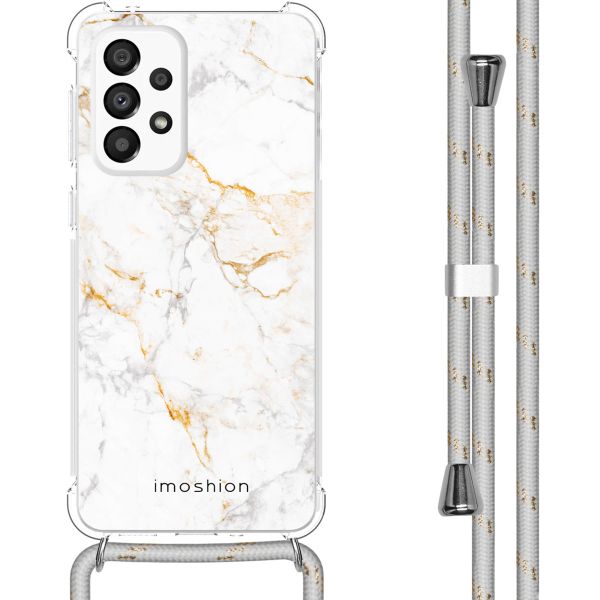 imoshion Design hoesje met koord Samsung Galaxy A33 - White Marble