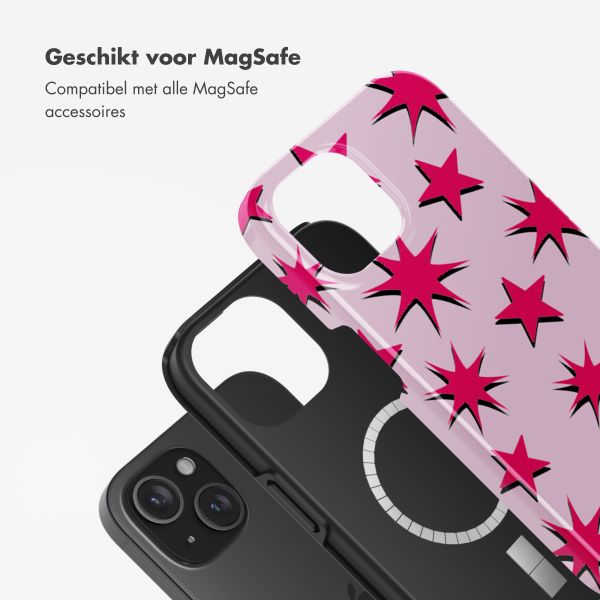 Selencia Vivid Backcover met MagSafe Apple iPhone 15 - Stars Rubine Red Light Pink