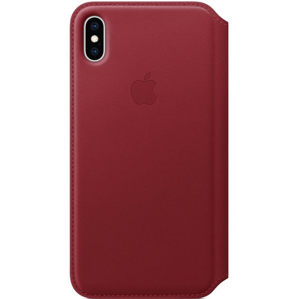 Apple Leather Folio Bookcase iPhone Xs Max - Red