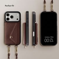 Selencia Sera Phone Case with Cord and Envelope Card Holder Apple iPhone 17 Pro - Chocolate Brown