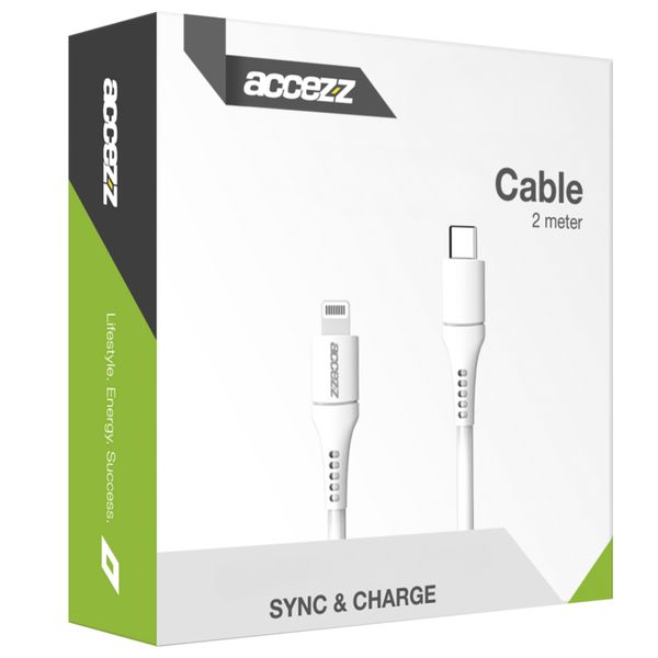 Accezz Lightning naar USB-C kabel - MFi certificering - 2 meter - Wit