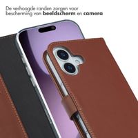 Selencia Echt Leren Bookcase Apple iPhone 17 - Lichtbruin