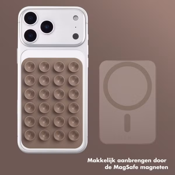 Selencia MagSafe zuignap telefoonhouder - Taupe