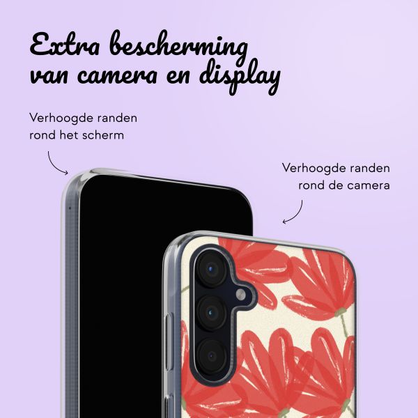 Gepersonaliseerd hoesje met bloemen Samsung Galaxy A15 - Transparant