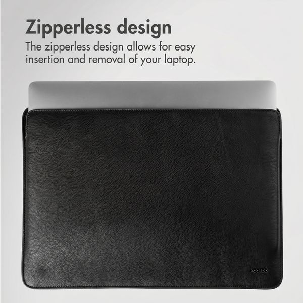 Accezz Leather laptop sleeve 13 inch - Black