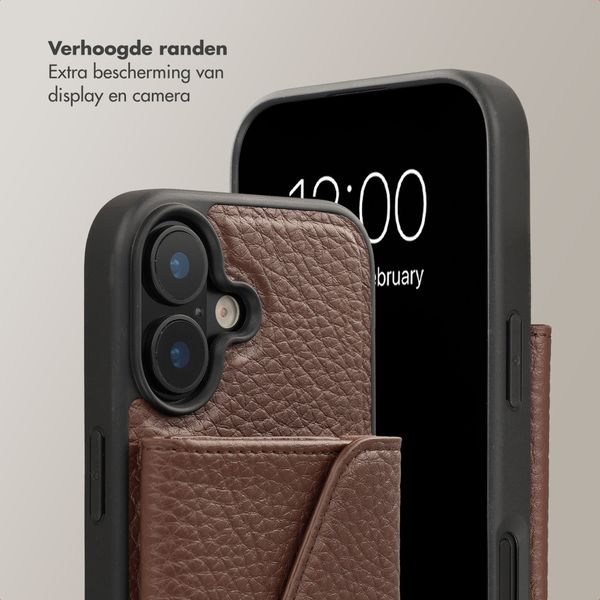 Selencia Sera Telefoonhoes met Koord en Envelop Pashouder Apple iPhone 17 - Chocolate Brown