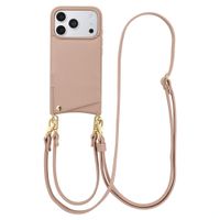 Selencia Nova Telefoonhoes met Koord en Pashouder Apple iPhone 18 Pro Max / 17 Pro Max - Dusty Rose
